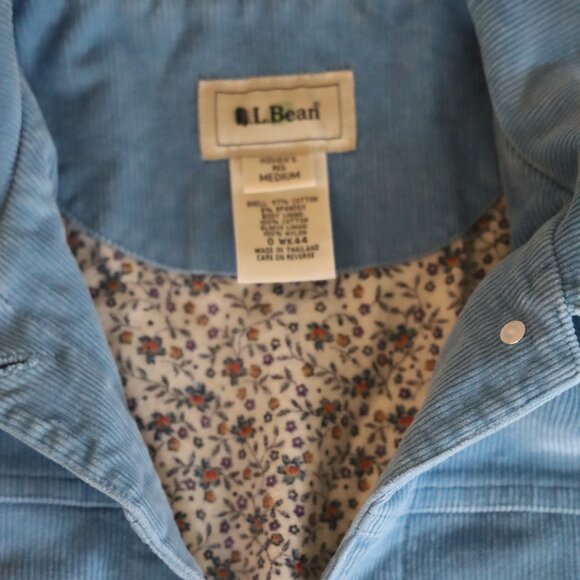 L.L. Bean Corduroy Jacket with Floral Lining Size M - Picture 2 of 2